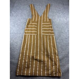 ANTOINETTE Women's S Striped Overall Dress Pockets Traditional Little Prairie